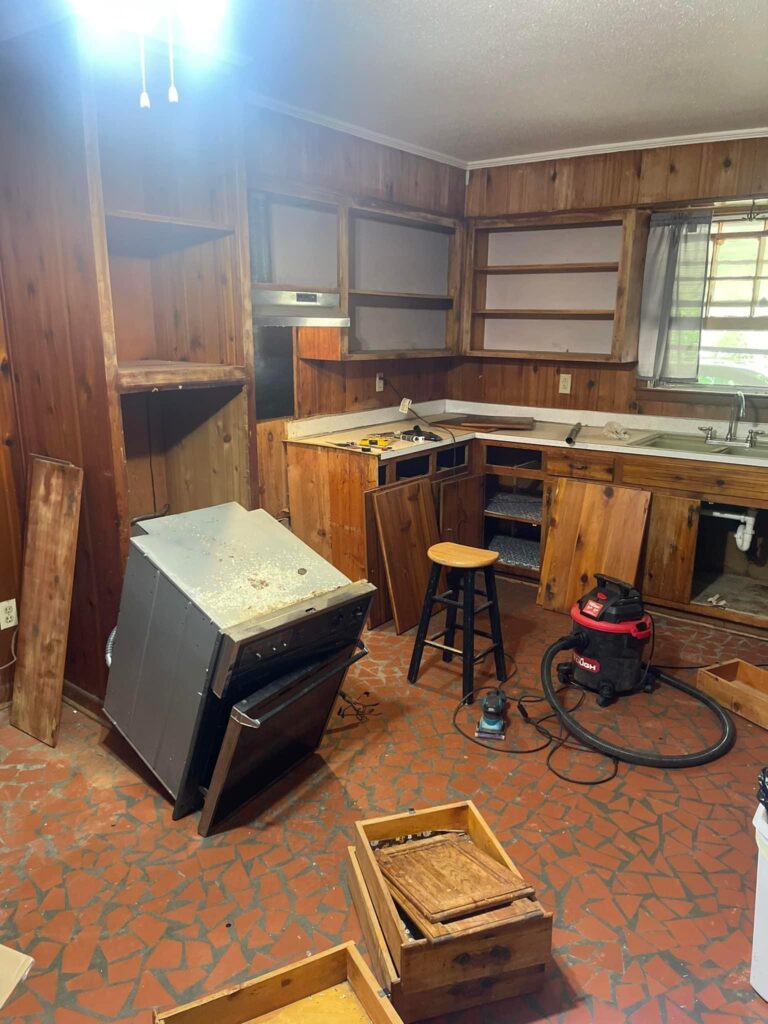 progress shot of kitchen remodel by M3G Enterprises in Montgomery, Prattville, Millbrook, Auburn, Alabama